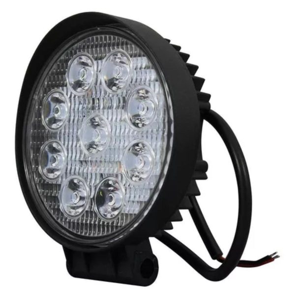 FAROL LED AUX REDONDO 8 LEDS 27W BIVOLT